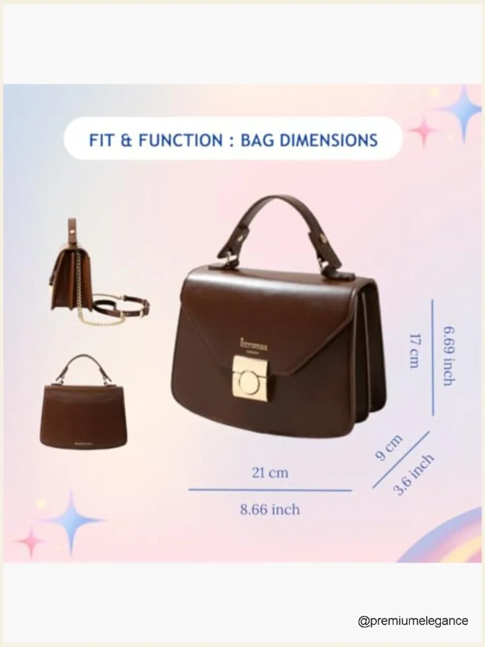 Vegan Leather Top Handle Satchel Bag Crossbody Purse Flap with Chain Strap